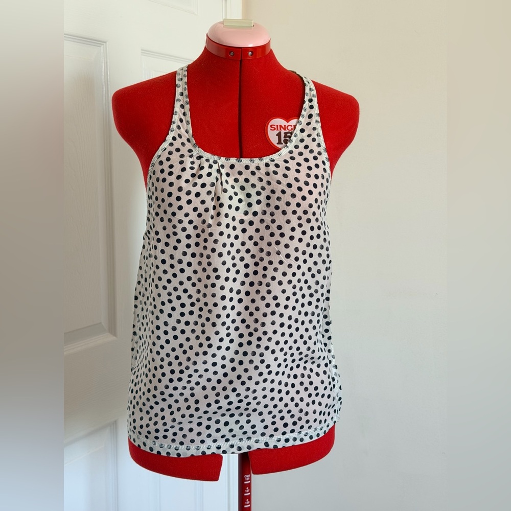 NWOT NEW Madewell Silk Polka Dot Tank Top Black Ivory Racerback Ruched Size XS S